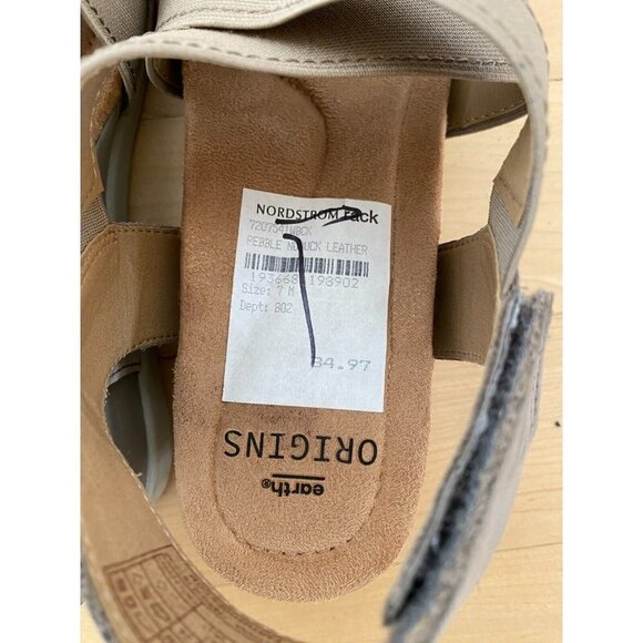 EARTH Origins Women's "Careen" Flexible Wedge Sandals sz 7 Open Toe Leather - Picture 4 of 7